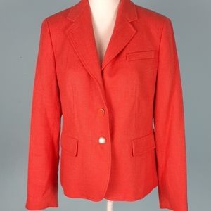 Talbots 12 orange Blazer career cotton nwt fall